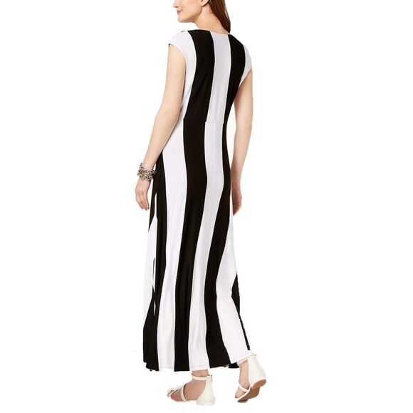 Striped Cap Sleeve Maxi Dress - Picture 4 of 5
